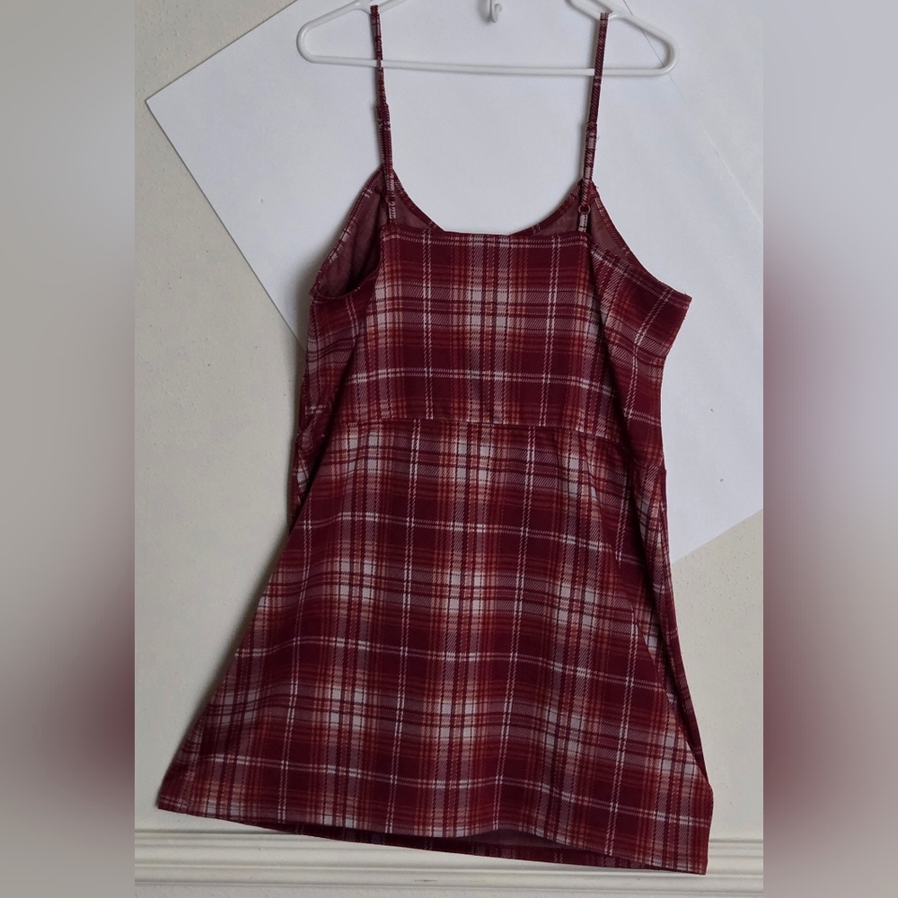 Junior's Adjustable Dress Plaid Dress (XXXL)